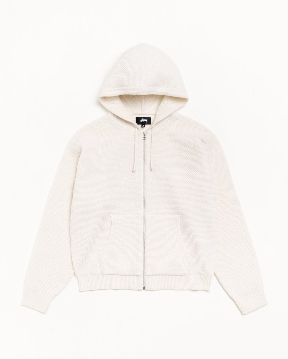 Textured Zip Hooded Sweater Mens Long Sleeve In Bone | hero:main:collection:new-arrivals,shirts,tops-shirts,all,tees,outerwear,denim,knits,accessories,sunglasses,hoodies,sweats,mens-hoodies-sweatshirts,shorts,pants,bottoms | product-card-slider