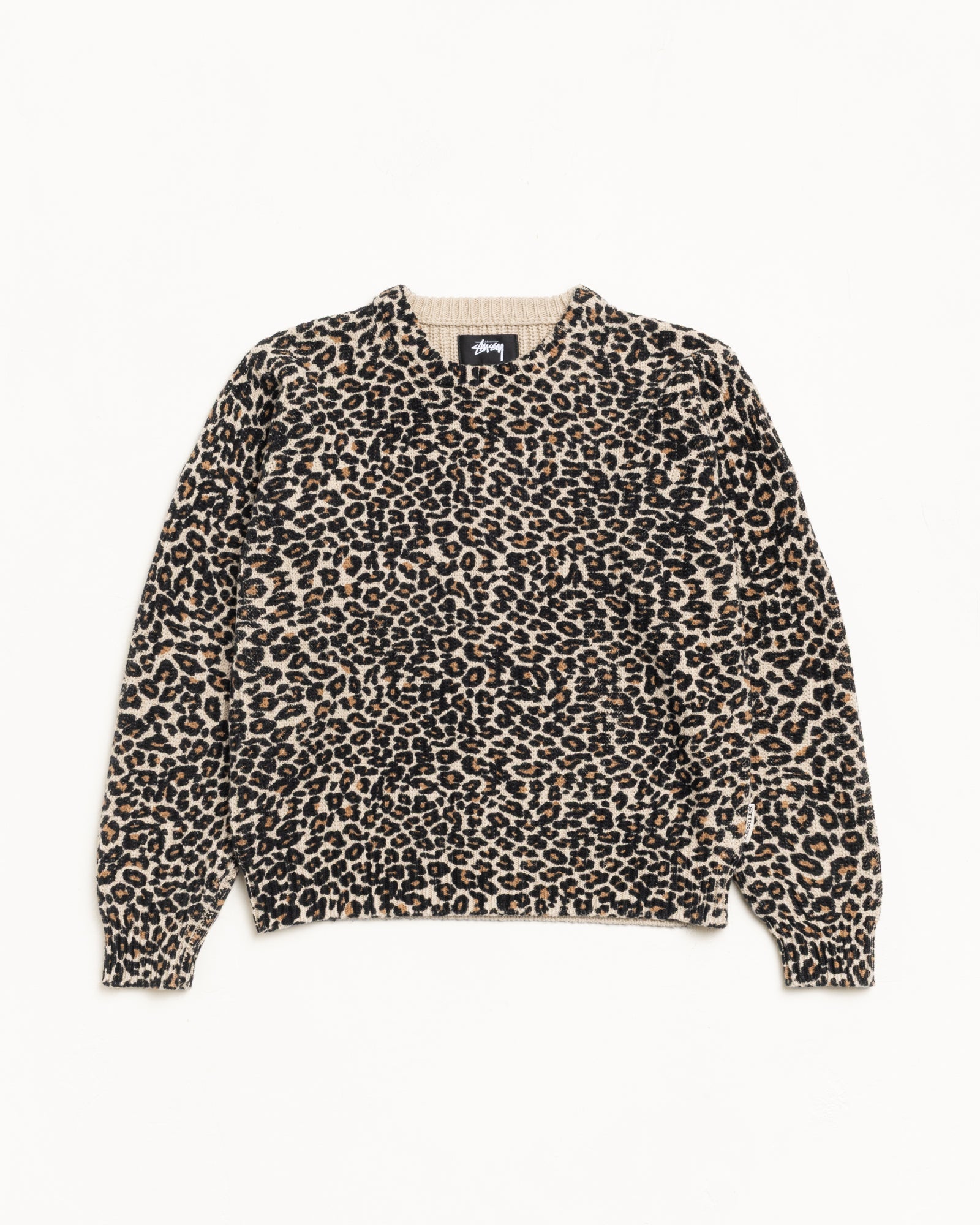 Leopard Sweater Mens Long Sleeve In Leopard | hero:main:collection:new-arrivals,shirts,tops-shirts,all,tees,outerwear,denim,knits,accessories,sunglasses,hoodies,sweats,mens-hoodies-sweatshirts,shorts,pants,bottoms | product-card-slider