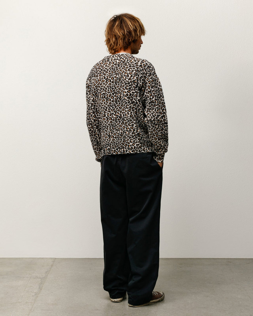 Leopard Sweater Mens Long Sleeve In Leopard