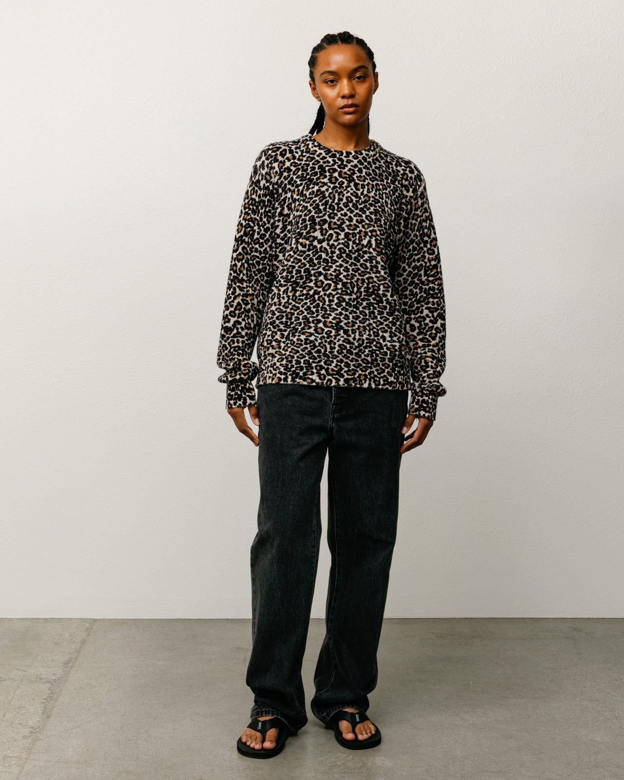 Leopard Sweater Mens Long Sleeve In Leopard