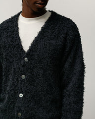 Textured Cardigan Mens Long Sleeve In Black