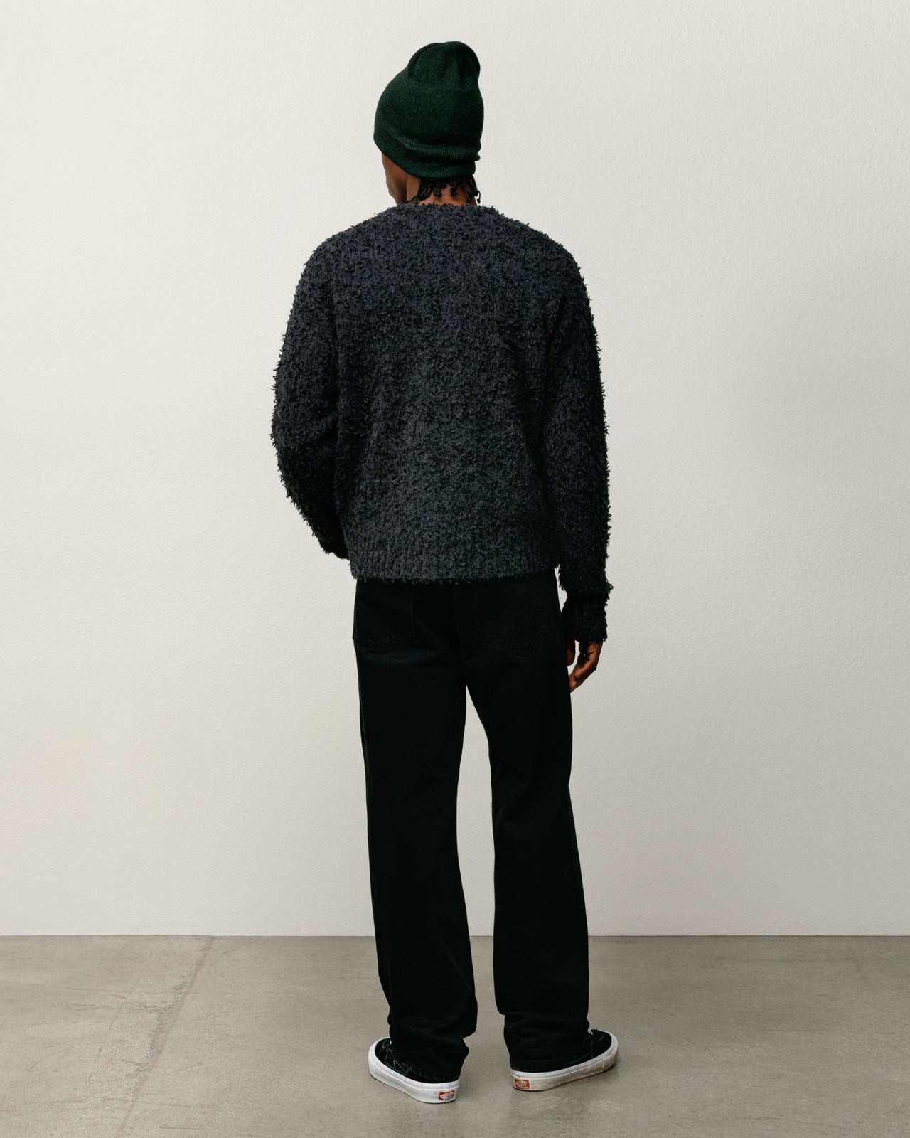 Textured Cardigan Mens Long Sleeve In Black