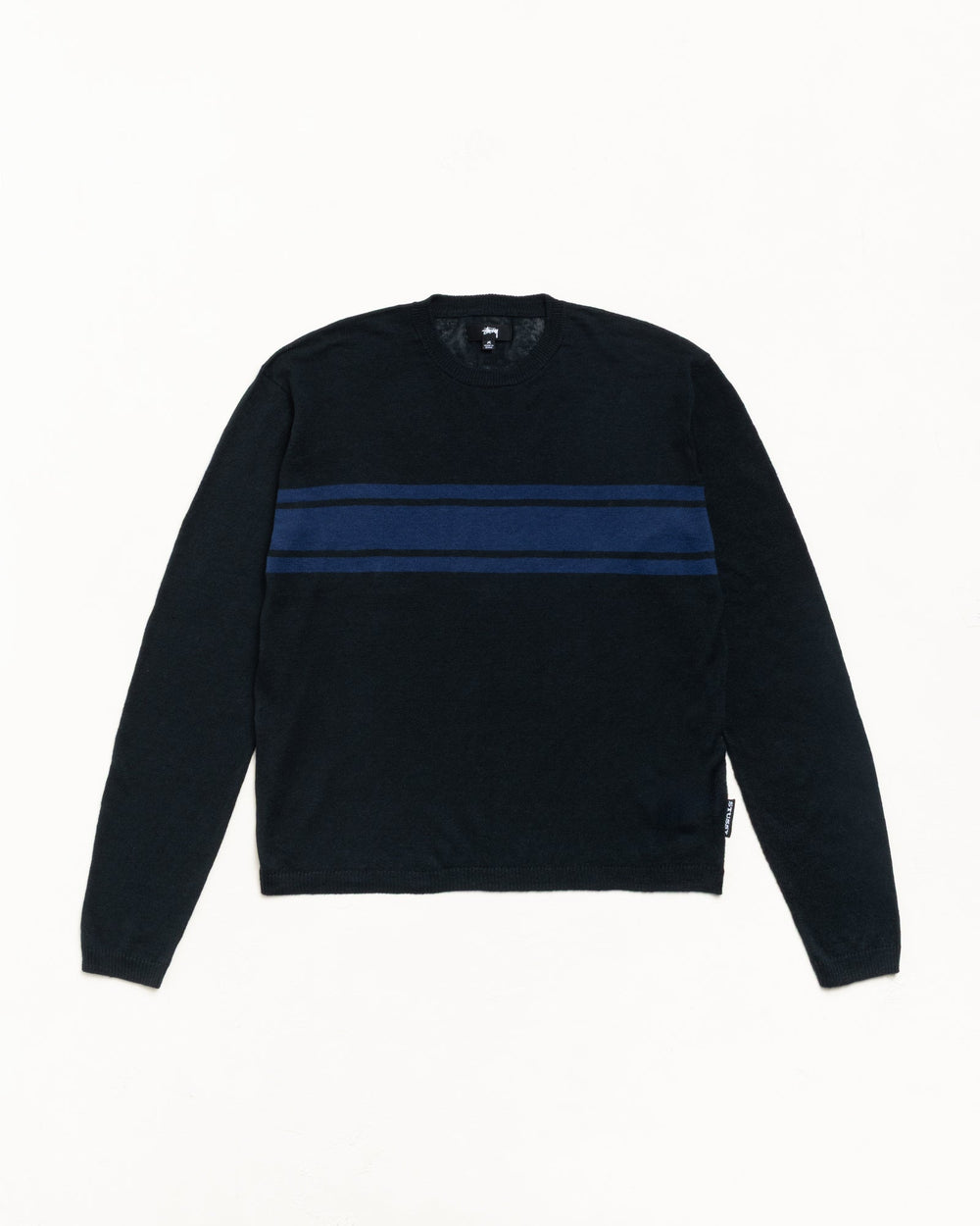 Lightweight Striped Sweater Pullover in the color Black | hero:main:collection:new-arrivals,shirts,tops-shirts,all,tees,outerwear,denim,knits,accessories,sunglasses,hoodies,sweats,mens-hoodies-sweatshirts,shorts,pants,bottoms,crew-sweats,zip-ups,swim,sweatpants,graphics,lazy-tees,mens-swim,womens-swim,swim,basic-9twenty,button-ups,jerseys,thermals,shorts,trunks,cargos,denim-jeans,bottoms,bags,belts,wearables,gear,footwear,button-ups,basic-tops,jerseys, | product-card-slider