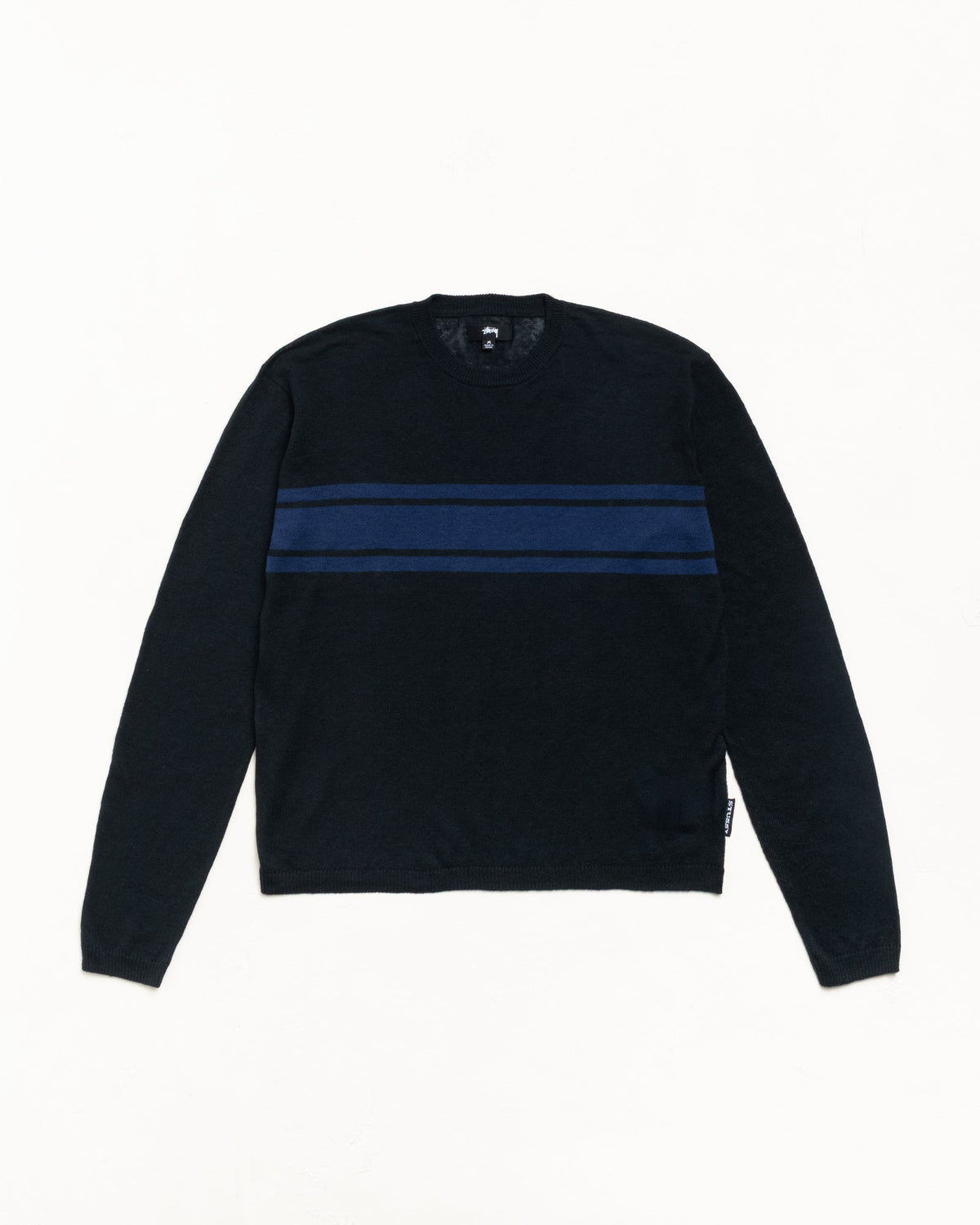 Lightweight Striped Sweater Pullover in the color Black | hero:main:collection:new-arrivals,shirts,tops-shirts,all,tees,outerwear,denim,knits,accessories,sunglasses,hoodies,sweats,mens-hoodies-sweatshirts,shorts,pants,bottoms,crew-sweats,zip-ups,swim,sweatpants,graphics,lazy-tees,mens-swim,womens-swim,swim,basic-9twenty,button-ups,jerseys,thermals,shorts,trunks,cargos,denim-jeans,bottoms,bags,belts,wearables,gear,footwear,button-ups,basic-tops,jerseys, | product-card-slider