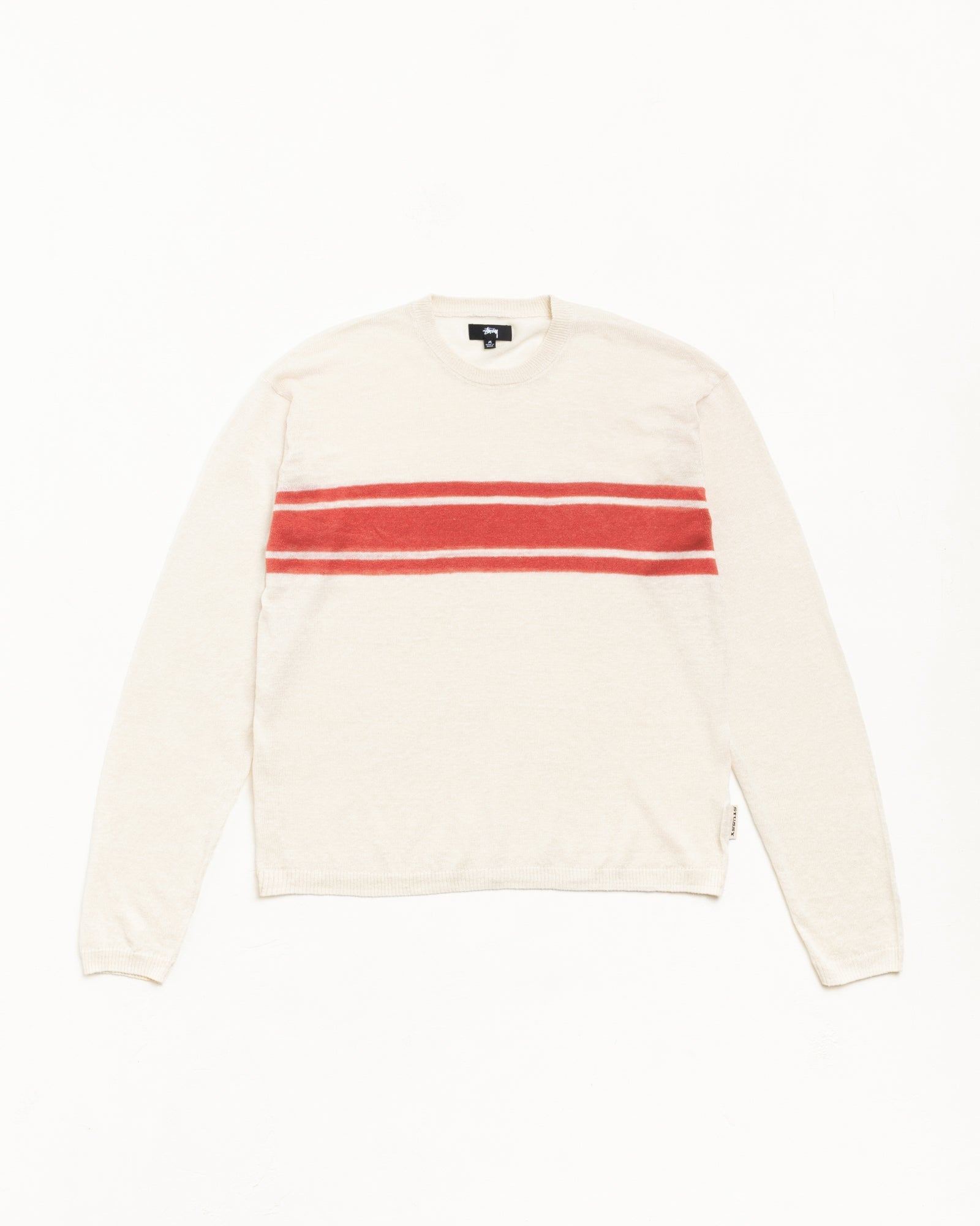 Lightweight Striped Sweater unisex long sleeve in Bone | hero:main:collection:new-arrivals,shirts,tops-shirts,all,tees,outerwear,denim,knits,accessories,sunglasses,hoodies,sweats,mens-hoodies-sweatshirts,shorts,pants,bottoms,crew-sweats,zip-ups,swim,sweatpants,graphics,lazy-tees,mens-swim,womens-swim,swim,basic-9twenty,button-ups,jerseys,thermals,shorts,trunks,cargos,denim-jeans,bottoms,bags,belts,wearables,gear,footwear,button-ups,basic-tops,jerseys, | product-card-slider