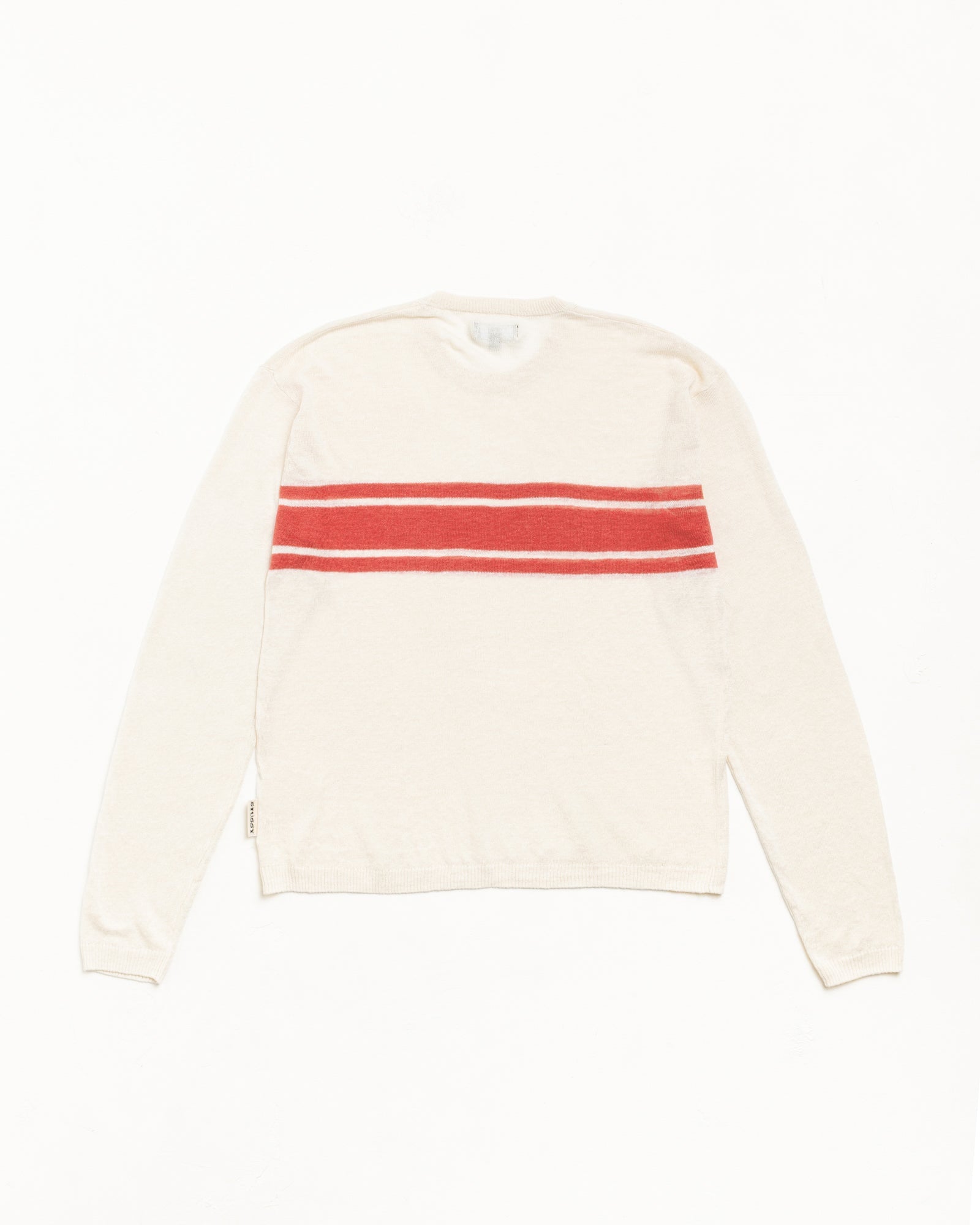 Stüssy Lightweight Striped Long Sleeve Sweater in Bone | hero:main:collection:new-arrivals,shirts,tops-shirts,all,tees,outerwear,denim,knits,accessories,sunglasses,hoodies,sweats,mens-hoodies-sweatshirts,shorts,pants,bottoms,crew-sweats,zip-ups,swim,sweatpants, | product-card-slider