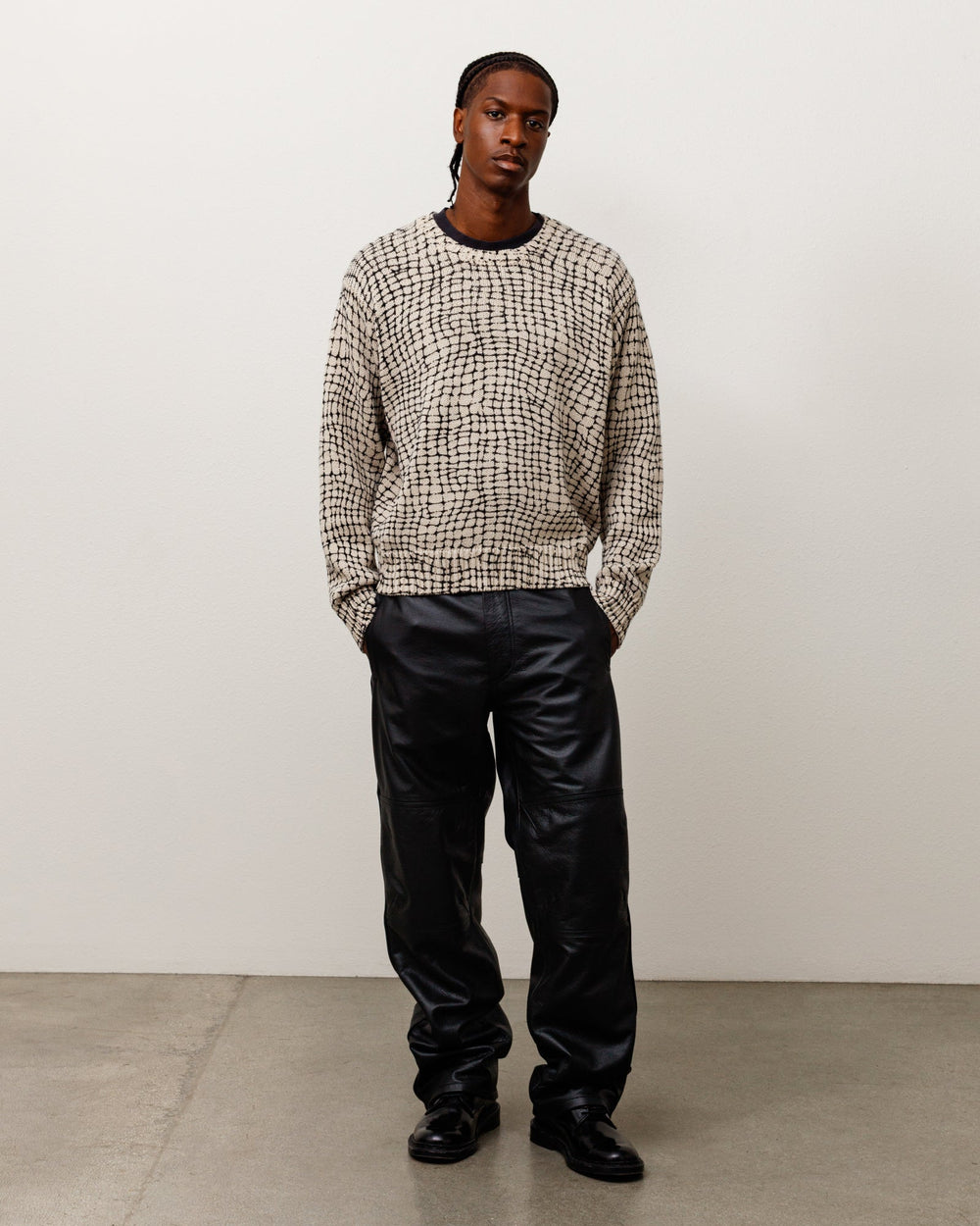 Mesh Print Sweater Unisex Long Sleeve In Mesh Net | product-card-slider