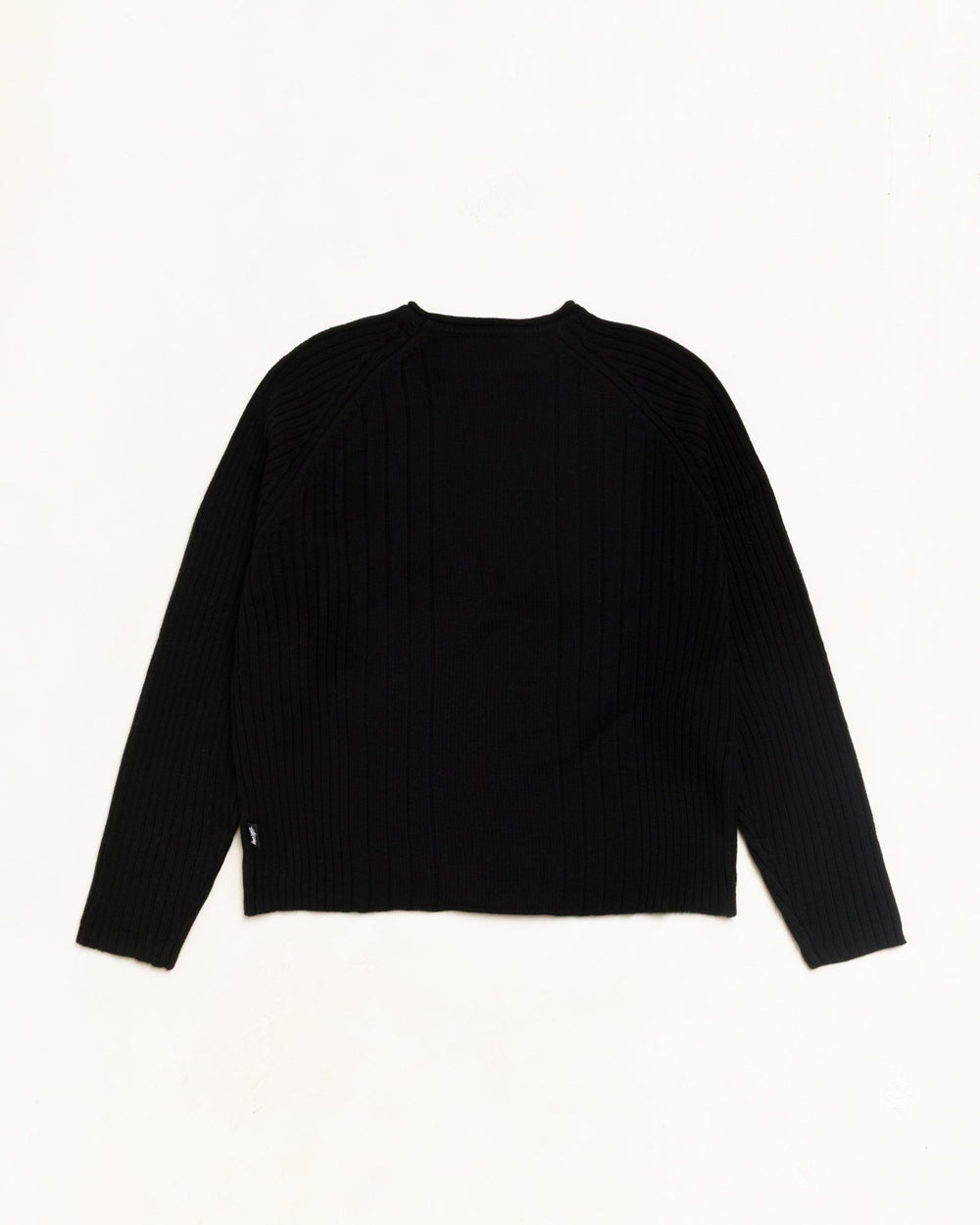 Merino Roll Neck Sweater Unisex Long Sleeve In Black