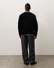 Merino Roll Neck Sweater Unisex Long Sleeve In Black