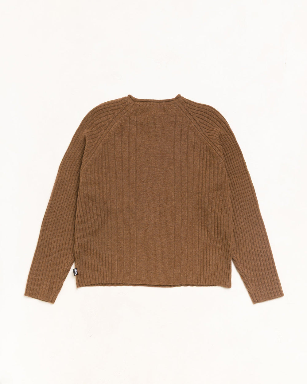 Merino Roll Neck Sweater Unisex Long Sleeve In Brown