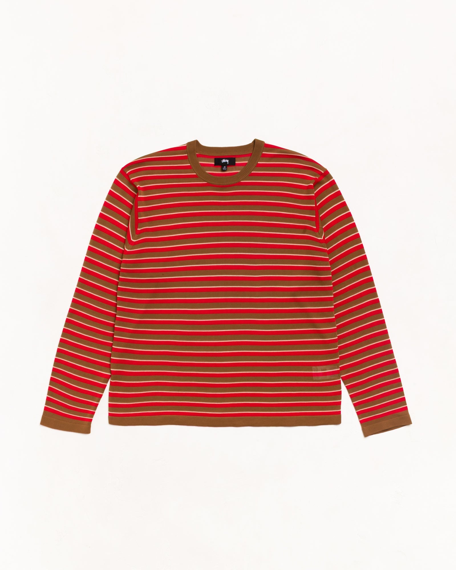 Lightweight Stripe Sweater Unisex Long Sleeve In Red | hero:main:collection:new-arrivals,shirts,tops-shirts,all,tees,outerwear,denim,knits,accessories,sunglasses,hoodies,sweats,mens-hoodies-sweatshirts,shorts,pants,bottoms,crew-sweats,zip-ups,swim,sweatpants,graphics,lazy-tees,swim,basic-9twenty,button-ups,shorts,cargos,denim-jeans,bottoms,bags,belts,wearables,gear,footwear,button-ups,basic-tops,jerseys,big-ol,classics,slim,jackets,all, | product-card-slider