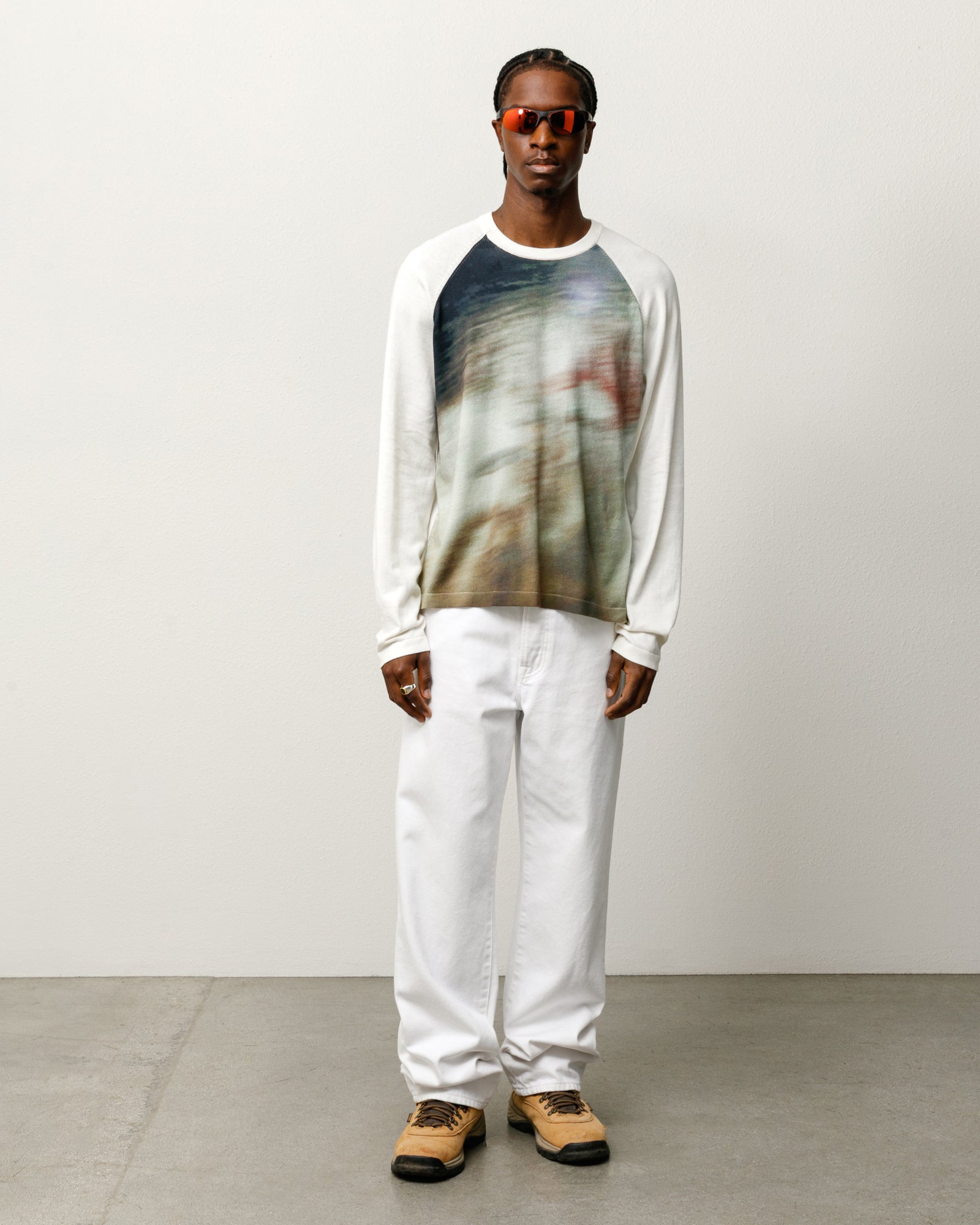 Splash Sweater Unisex Long Sleeve In Off White | product-card-slider