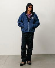Varsity Zip Hood Unisex Long Sleeve In Navy
