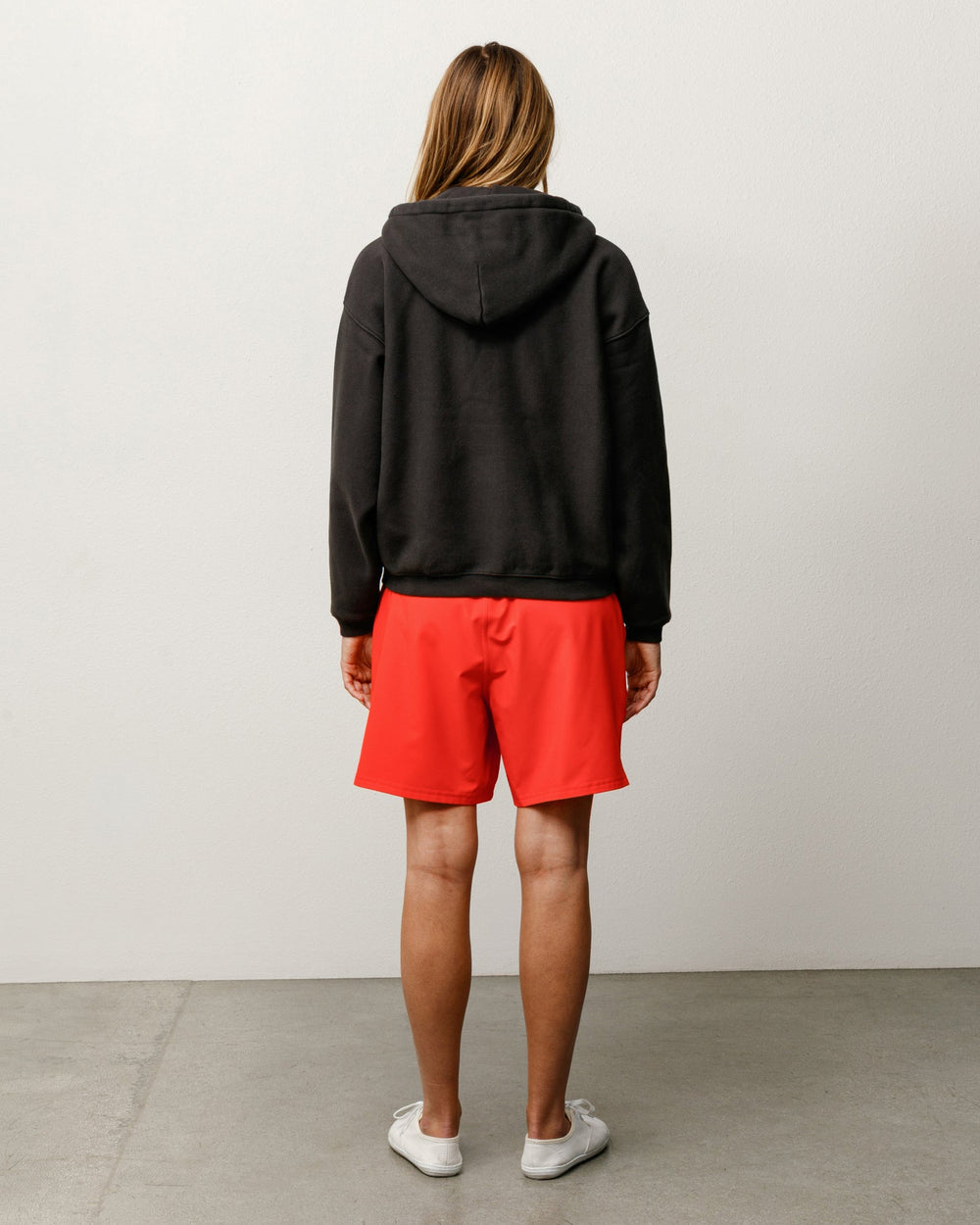 Varsity Zip Hood Unisex Long Sleeve In Washed Black