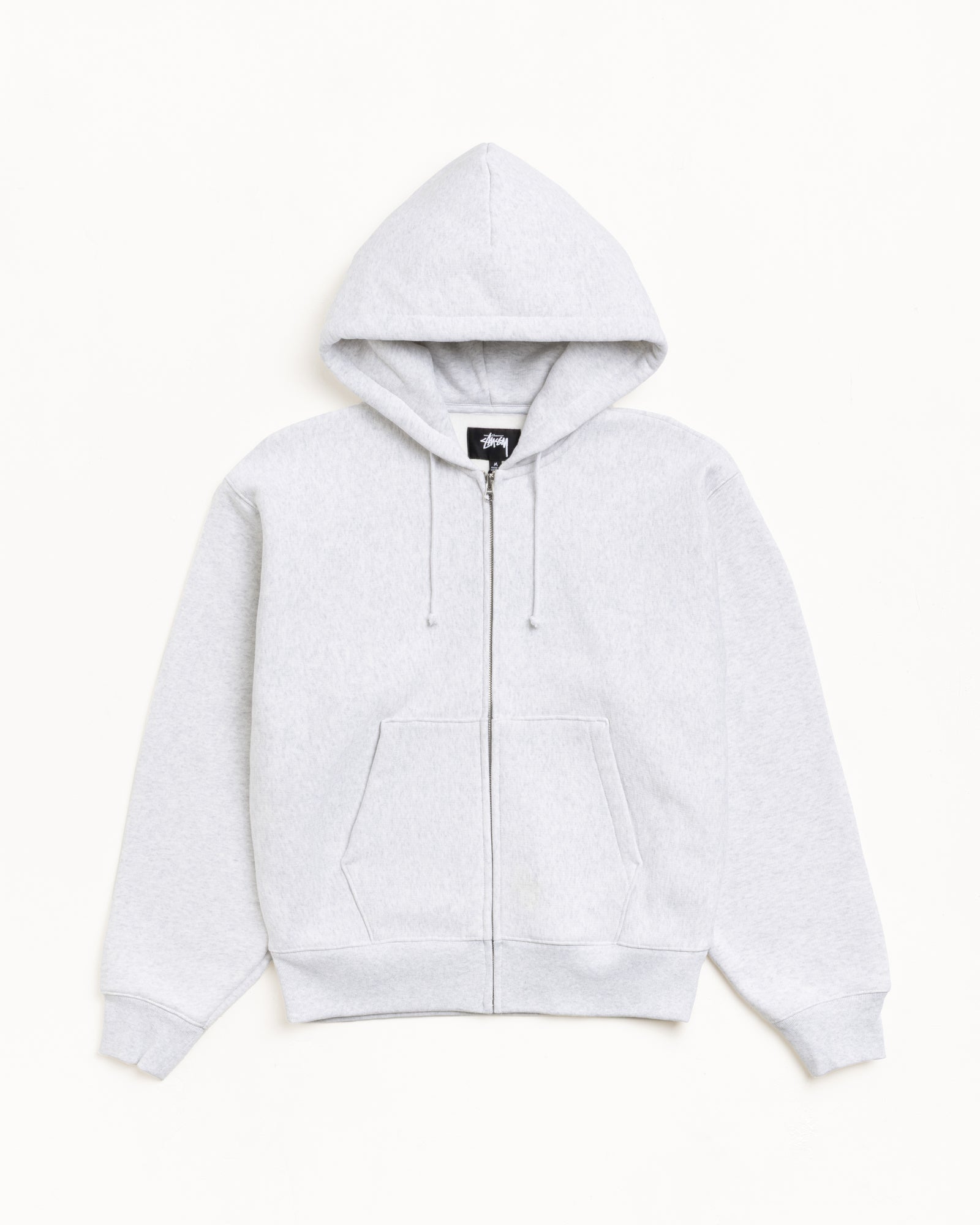Basic Diamond Zip Hood Mens Long Sleeve In Ash Heather