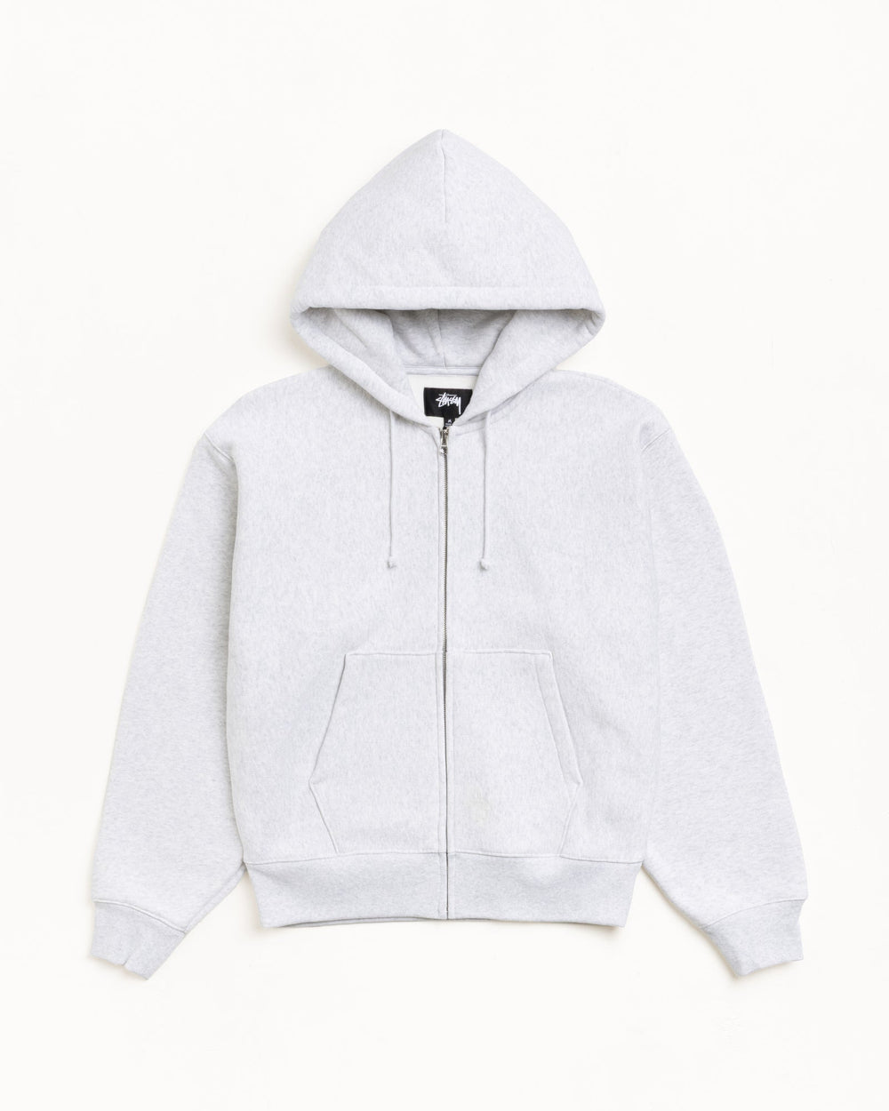 Basic Diamond Zip Hood Mens Long Sleeve In Ash Heather