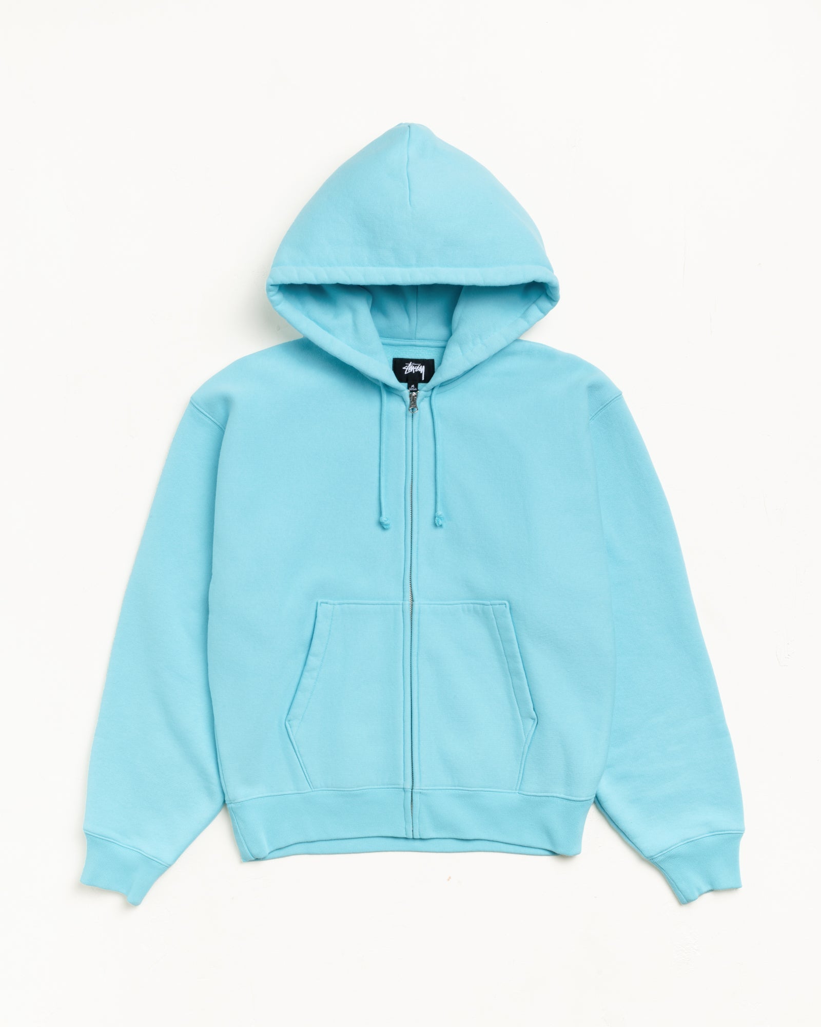Basic Diamond Zip Hood Mens Long Sleeve In Teal 