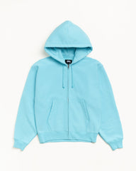 Basic Diamond Zip Hood Mens Long Sleeve In Teal 
