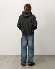Lightweight Terry Zip Hoodie Unisex Long Sleeve In Black