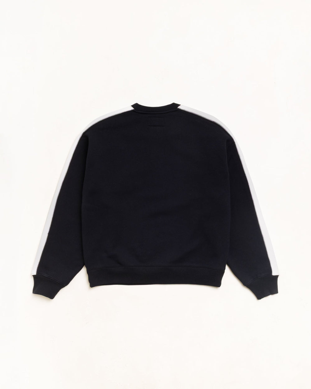 Paneled Stripe Crew Unisex Long Sleeve In Black