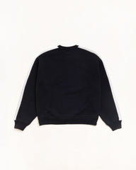 Paneled Stripe Crew Unisex Long Sleeve In Black