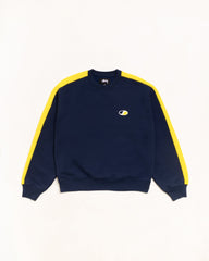 Paneled Stripe Crew Unisex Long Sleeve In Navy | hero:main:collection:new-arrivals,shirts,tops-shirts,all,tees,outerwear,denim,knits,accessories,sunglasses,hoodies,sweats,mens-hoodies-sweatshirts,shorts,pants,bottoms,crew-sweats,zip-ups,swim,sweatpants,graphics,lazy-tees,swim,basic-9twenty,button-ups,shorts,cargos,denim-jeans,bottoms,bags,belts,wearables,gear,footwear,button-ups,basic-tops,jerseys,big-ol,classics,slim,jackets,all, | product-card-slider