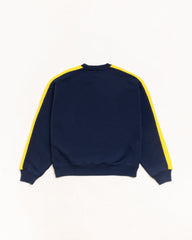Paneled Stripe Crew Unisex Long Sleeve In Navy