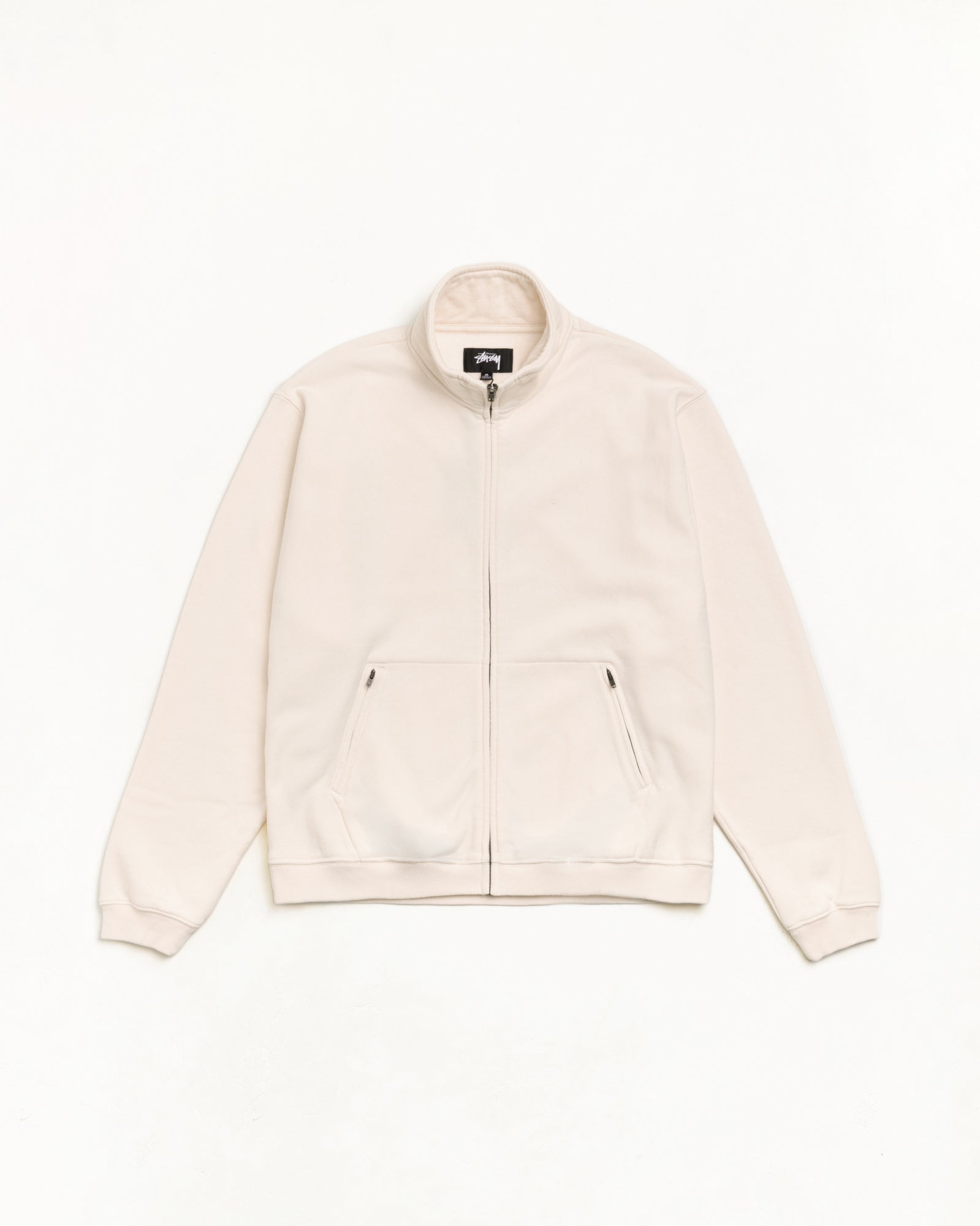 Zip Fleece Mock Neck Unisex Long Sleeve In Cream | hero:main:collection:new-arrivals,shirts,tops-shirts,all,tees,outerwear,denim,knits,accessories,sunglasses,hoodies,sweats,mens-hoodies-sweatshirts,shorts,pants,bottoms,crew-sweats,zip-ups,swim,sweatpants,graphics,lazy-tees,swim,basic-9twenty,button-ups,shorts,cargos,denim-jeans,bottoms,bags,belts,wearables,gear,footwear,button-ups,basic-tops,jerseys,big-ol,classics,slim,jackets,all, | product-card-slider