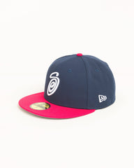 Curly S 59fifty New Era Cap Unisex In Navy/red | product-card-slider