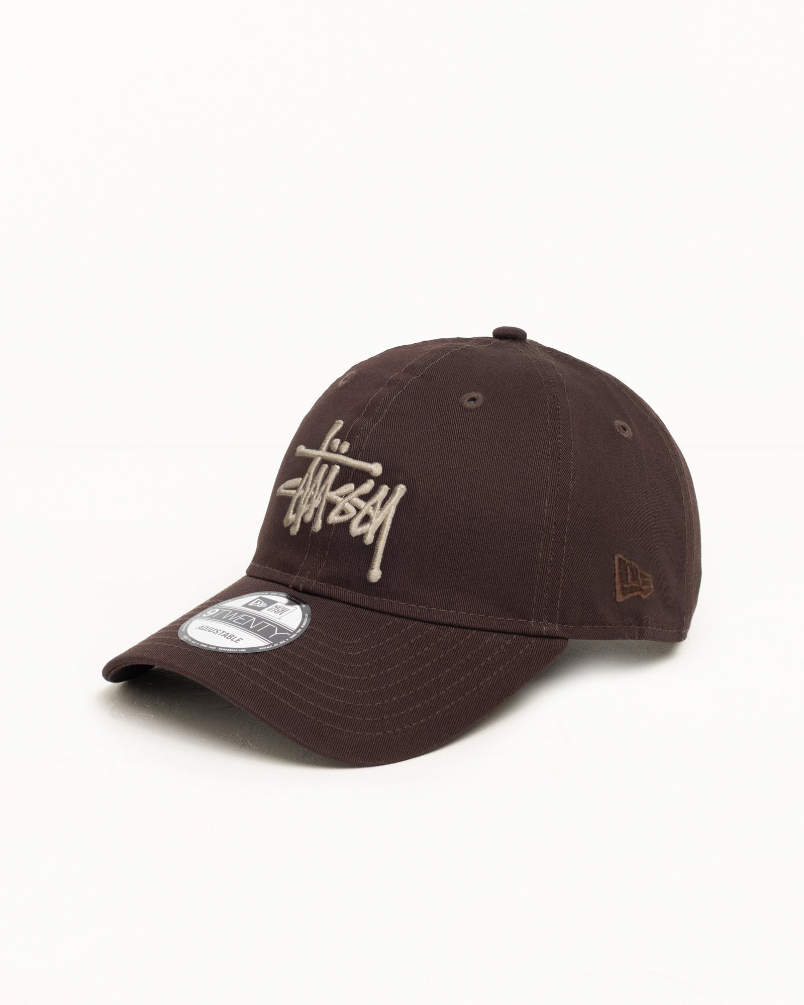 9TWENTY Basic Cap in Brown cotton twill with raised Stüssy logo embroidery | product-card-slider