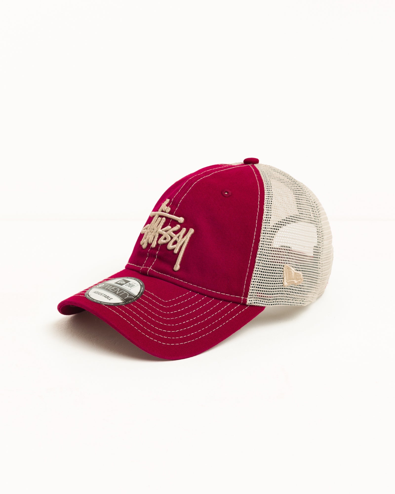 9TWENTY Washed Basic Trucker Unisex Cap in Cardinal | product-card-slider