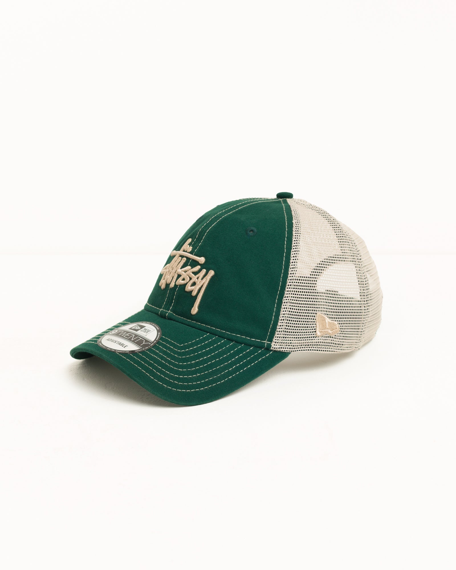 Stüssy 9TWENTY Washed Basic Trucker Unisex Cap in Spruce | product-card-slider