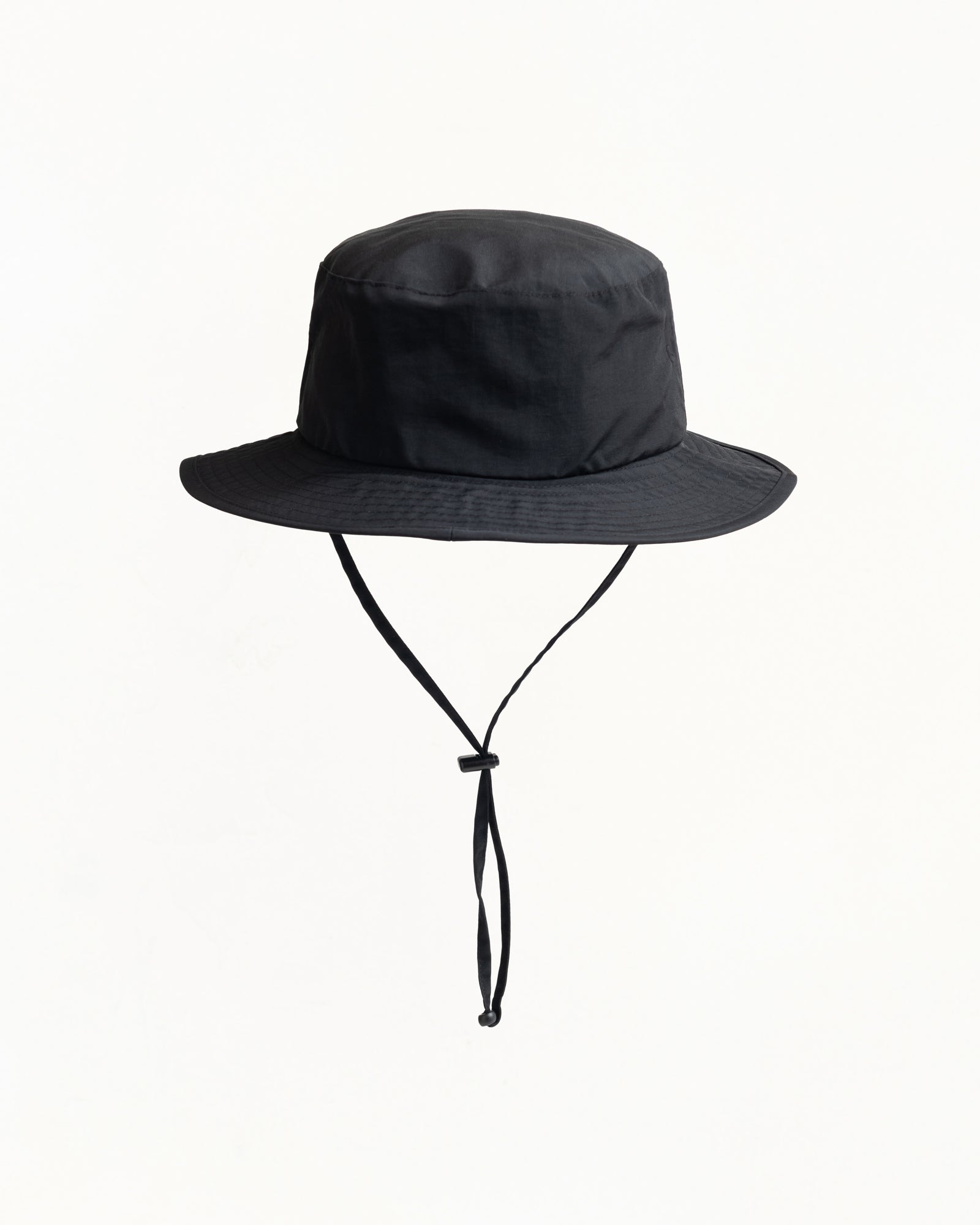Basic Boonie Hat unisex in black nylon with adjustable chin strap | product-card-slider