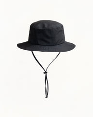 Basic Boonie Hat unisex in black nylon with adjustable chin strap | product-card-slider