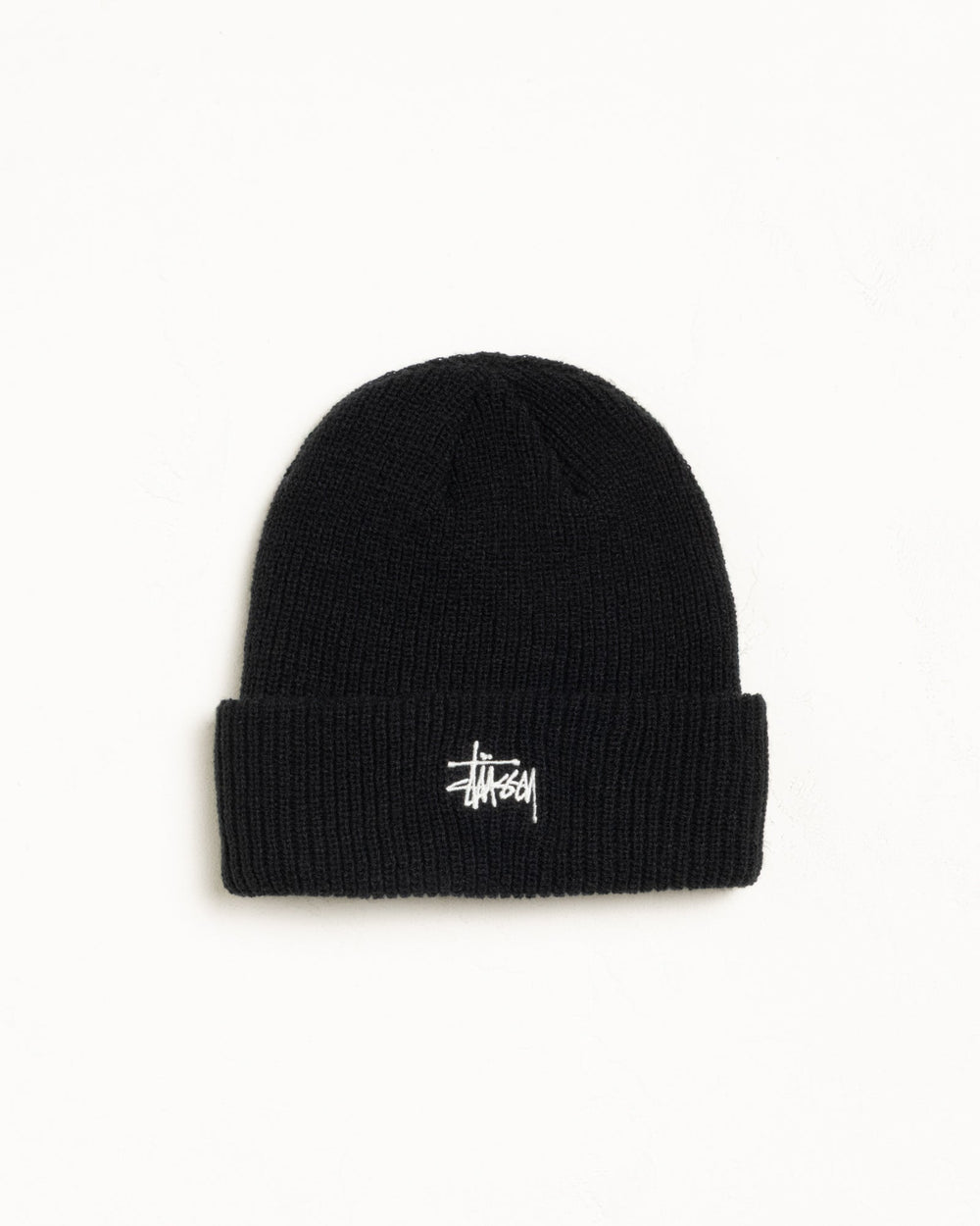 Basic Stüssy Cuff Beanie in Black | hero:main:collection:new-arrivals,shirts,tops-shirts,all,tees,outerwear,denim,knits,accessories,sunglasses,hoodies,sweats,mens-hoodies-sweatshirts,shorts,pants,bottoms,crew-sweats,zip-ups,swim,sweatpants,graphics,lazy-tees,mens-swim,womens-swim,swim,basic-9twenty,button-ups,jerseys,thermals,shorts,trunks,cargos,denim-jeans,bottoms,bags,belts,wearables,gear,footwear,button-ups,basic-tops,jerseys, | product-card-slider