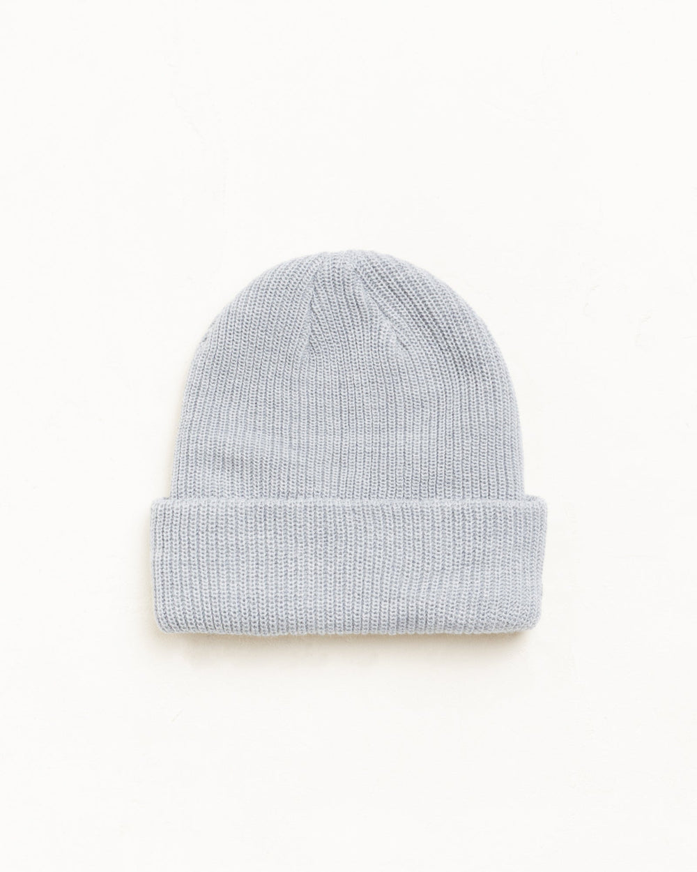 Basic Stüssy Cuff Beanie headwear in heather grey, ribbed acrylic cuff, unisex fit | product-card-slider