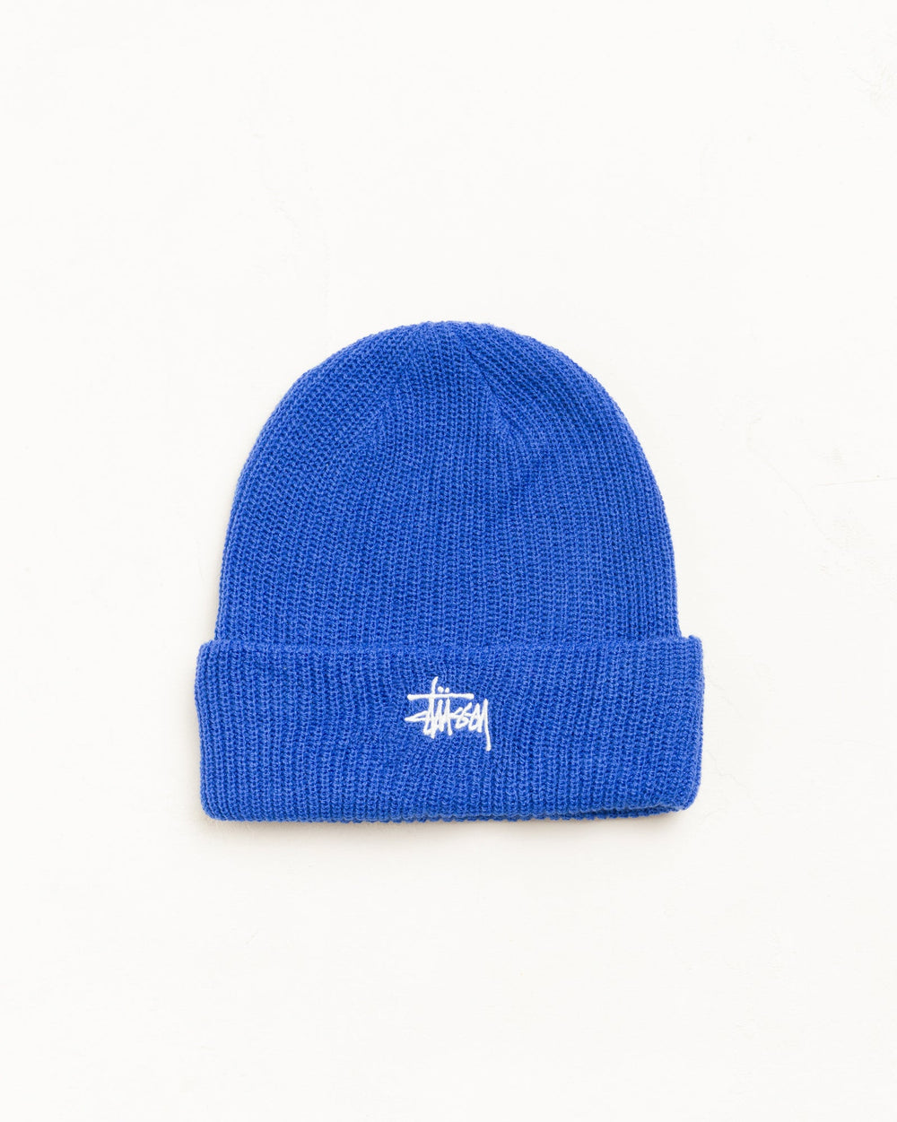 Basic Stüssy Cuff Beanie in True Blue | hero:main:collection:new-arrivals,shirts,tops-shirts,all,tees,outerwear,denim,knits,accessories,sunglasses,hoodies,sweats,mens-hoodies-sweatshirts,shorts,pants,bottoms,crew-sweats,zip-ups,swim,sweatpants,graphics,lazy-tees,mens-swim,womens-swim,swim,basic-9twenty,button-ups,jerseys,thermals,shorts,trunks,cargos,denim-jeans,bottoms,bags,belts,wearables,gear,footwear,button-ups,basic-tops,jerseys, | product-card-slider