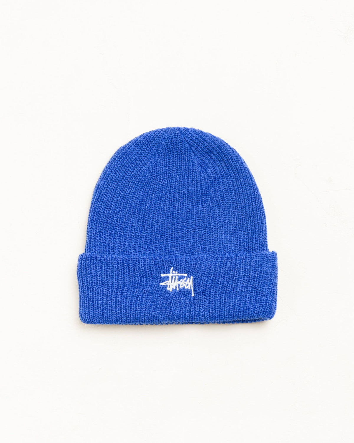 Basic Stüssy Cuff Beanie in True Blue | hero:main:collection:new-arrivals,shirts,tops-shirts,all,tees,outerwear,denim,knits,accessories,sunglasses,hoodies,sweats,mens-hoodies-sweatshirts,shorts,pants,bottoms,crew-sweats,zip-ups,swim,sweatpants,graphics,lazy-tees,mens-swim,womens-swim,swim,basic-9twenty,button-ups,jerseys,thermals,shorts,trunks,cargos,denim-jeans,bottoms,bags,belts,wearables,gear,footwear,button-ups,basic-tops,jerseys, | product-card-slider