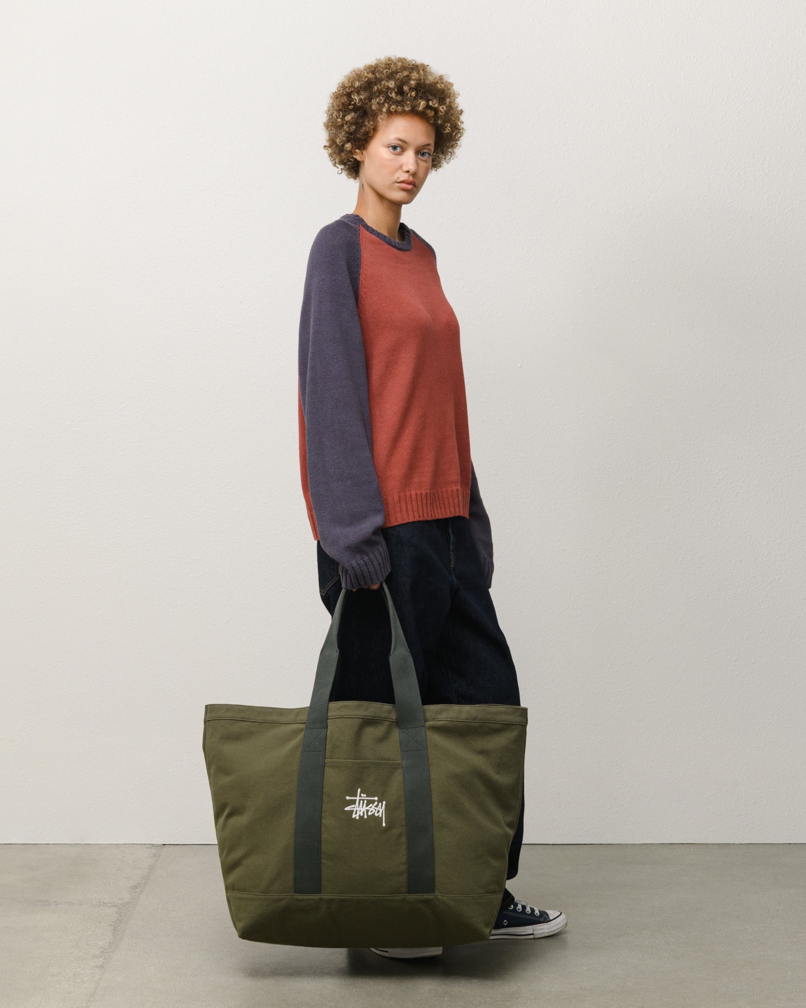 Canvas Extra Large Tote Bag Accessories Tote Bag in Green | product-card-slider