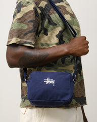 CANVAS POUCH Accessories in Navy, 12oz cotton crossbody with Stüssy logo and adjustable strap