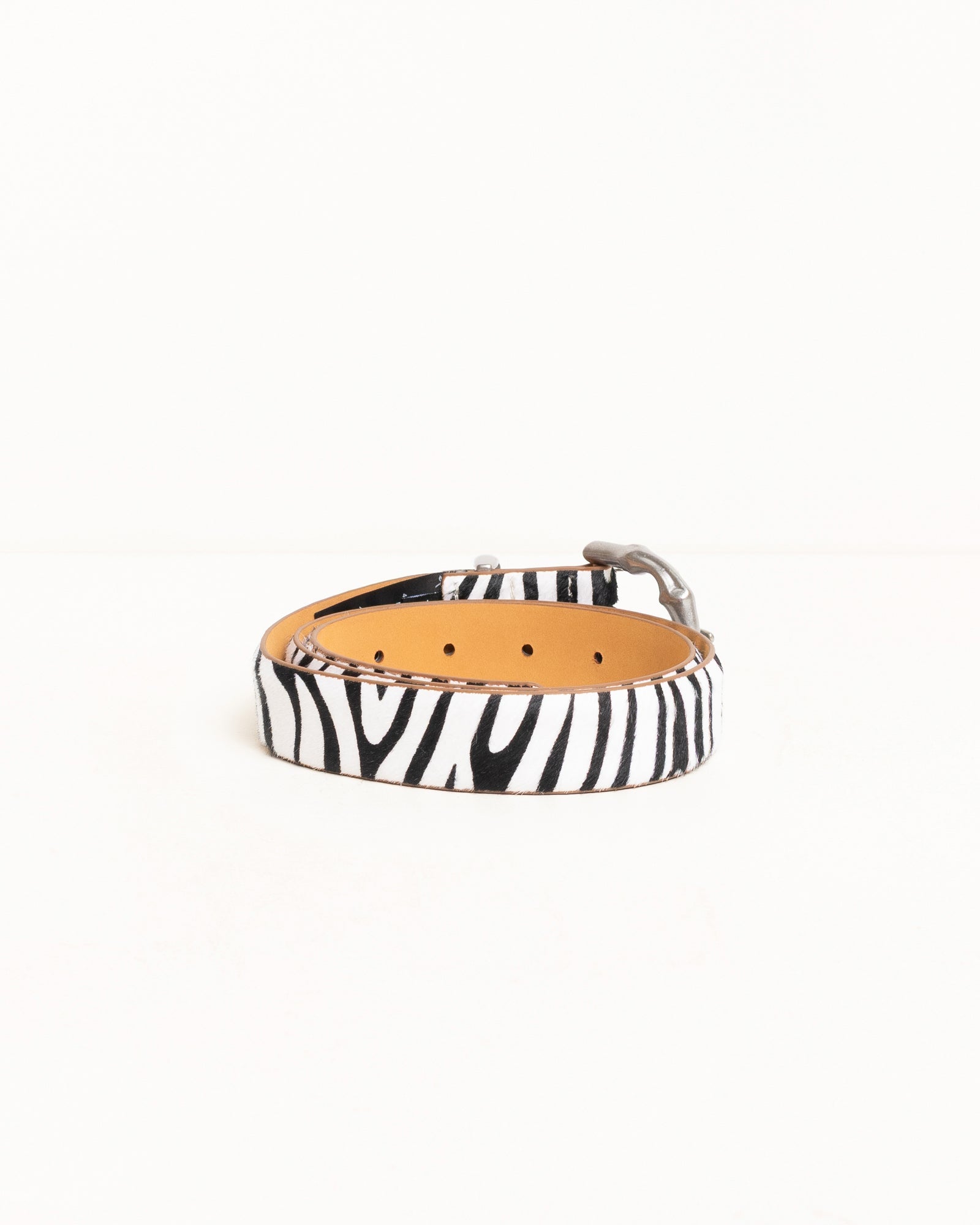 Bamboo Buckle Belt Accessories In Hairy Zebra Pattern | product-card-slider