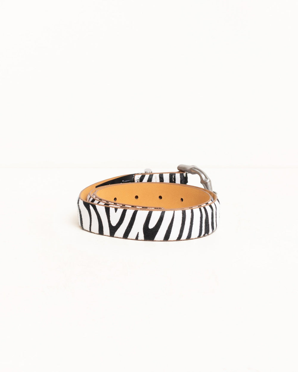 Bamboo Buckle Belt Accessories In Hairy Zebra Pattern | product-card-slider