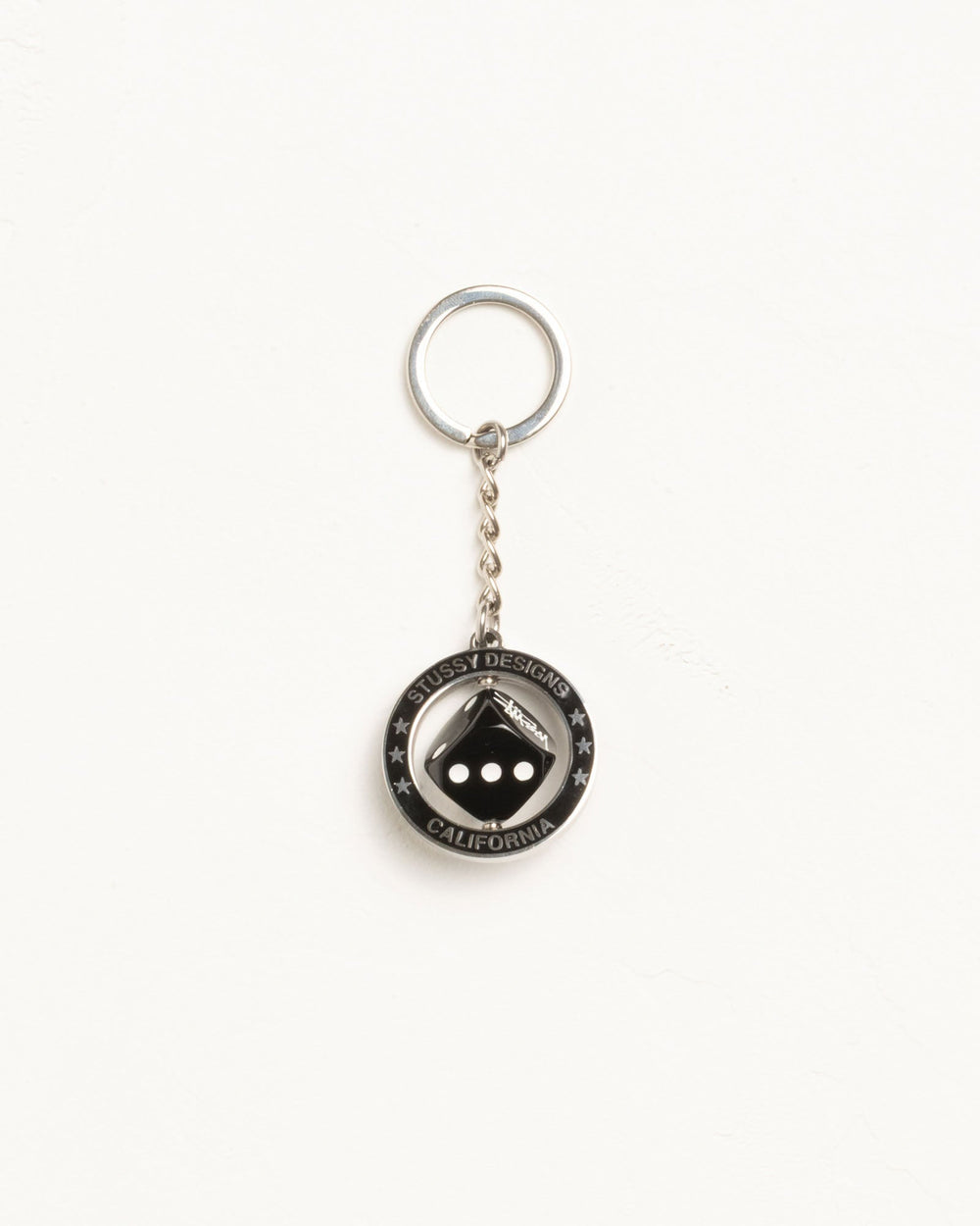 Spinning Dice Keychain Accessories In Silver