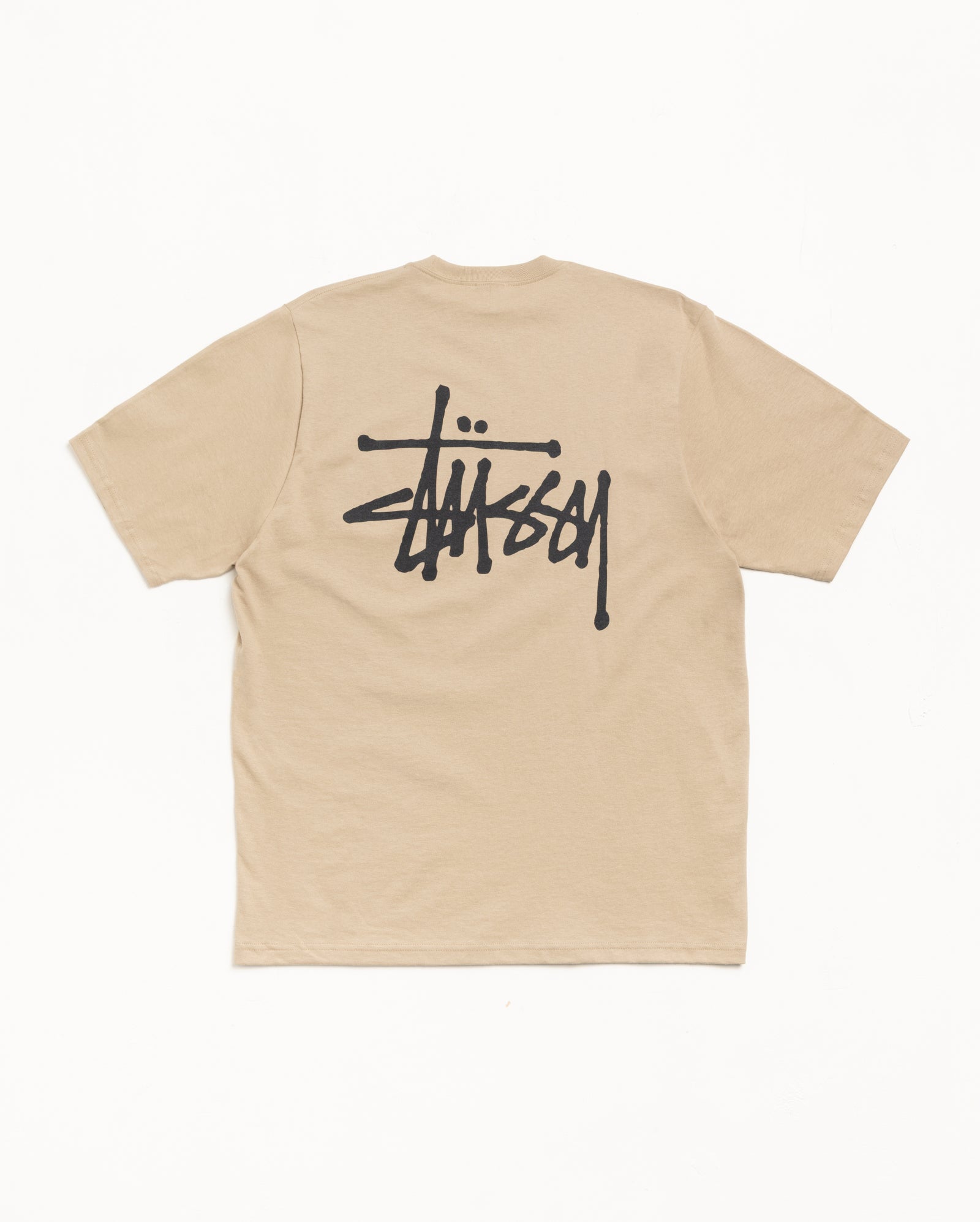 Basic Stussy Tee Mens Short Sleeve In Khaki | hero:main:collection:graphics,lazy-tees,mens-swim,womens-swim,swim,basic-9twenty,button-ups,jerseys,thermals,shorts,trunks,cargos,denim-jeans,bottoms,bags,belts,wearables,gear,footwear,new-arrivals,shirts,tops-shirts,all,tees,outerwear,denim,crew-sweats,knits,accessories,sunglasses,hoodies,sweats,mens-hoodies-sweatshirts,shorts,pants,bottoms,basic-stussy-sweats,basic-stussy-tees, | product-card-slider