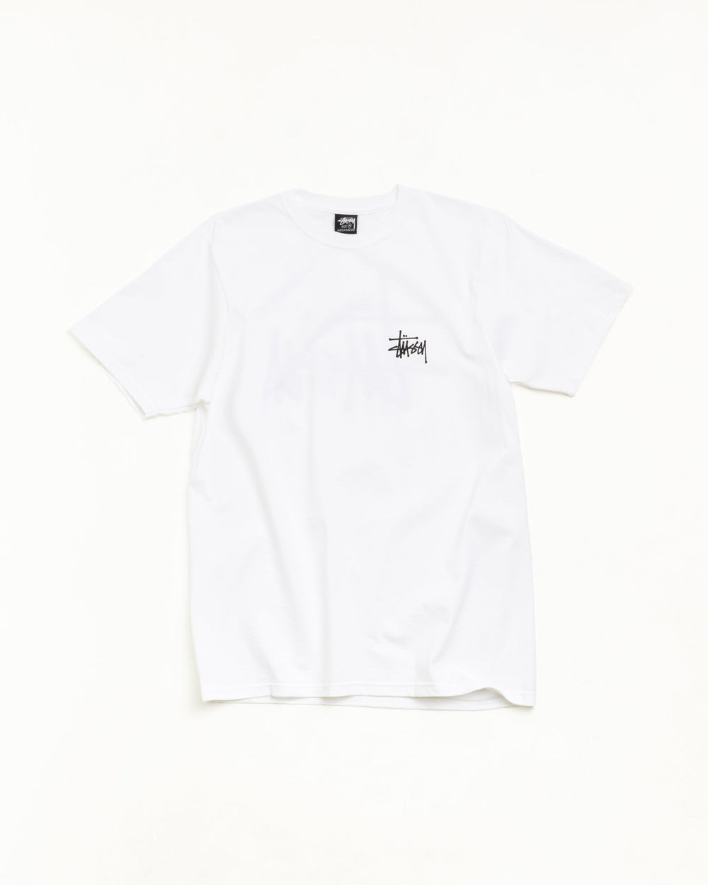 Basic Stüssy Tee Unisex Short Sleeve T-Shirt in White | product-card-slider