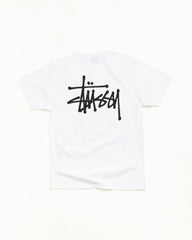 Basic Stüssy Cotton Tee Unisex Short Sleeve in White | hero:main:collection:new-arrivals,shirts,tops-shirts,all,tees,outerwear,denim,crew-sweats,knits,accessories,sunglasses,hoodies,sweats,mens-hoodies-sweatshirts,shorts,pants,bottoms,basic-stussy-sweats,basic-stussy-tees, | product-card-slider
