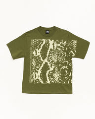 Snakeskin Tee Unisex Short Sleeve In Olive | hero:main:collection:new-arrivals,shirts,tops-shirts,all,tees,outerwear,denim,knits,accessories,sunglasses,hoodies,sweats,mens-hoodies-sweatshirts,shorts,pants,bottoms,crew-sweats,zip-ups,swim,sweatpants,graphics,lazy-tees,swim,basic-9twenty,button-ups,shorts,cargos,denim-jeans,bottoms,bags,belts,wearables,gear,footwear,button-ups,basic-tops,jerseys,big-ol,classics,slim,jackets,all, | product-card-slider