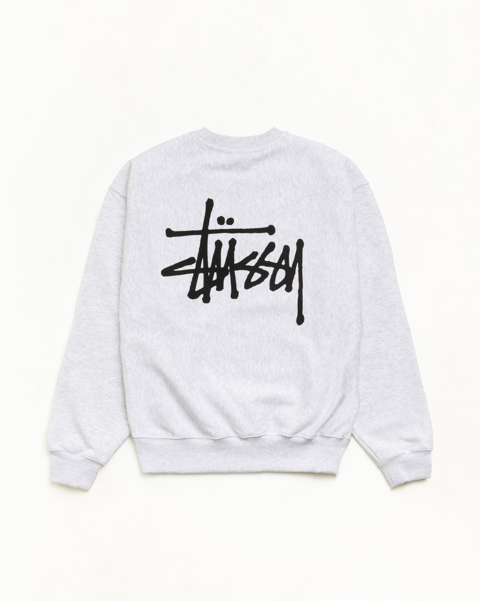 Basic Stüssy Crew Crew Sweats in Ash Heather | hero:main:collection:new-arrivals,shirts,tops-shirts,all,tees,outerwear,denim,crew-sweats,knits,accessories,sunglasses,hoodies,sweats,mens-hoodies-sweatshirts,shorts,pants,bottoms,basic-stussy-sweats,basic-stussy-tees, | product-card-slider