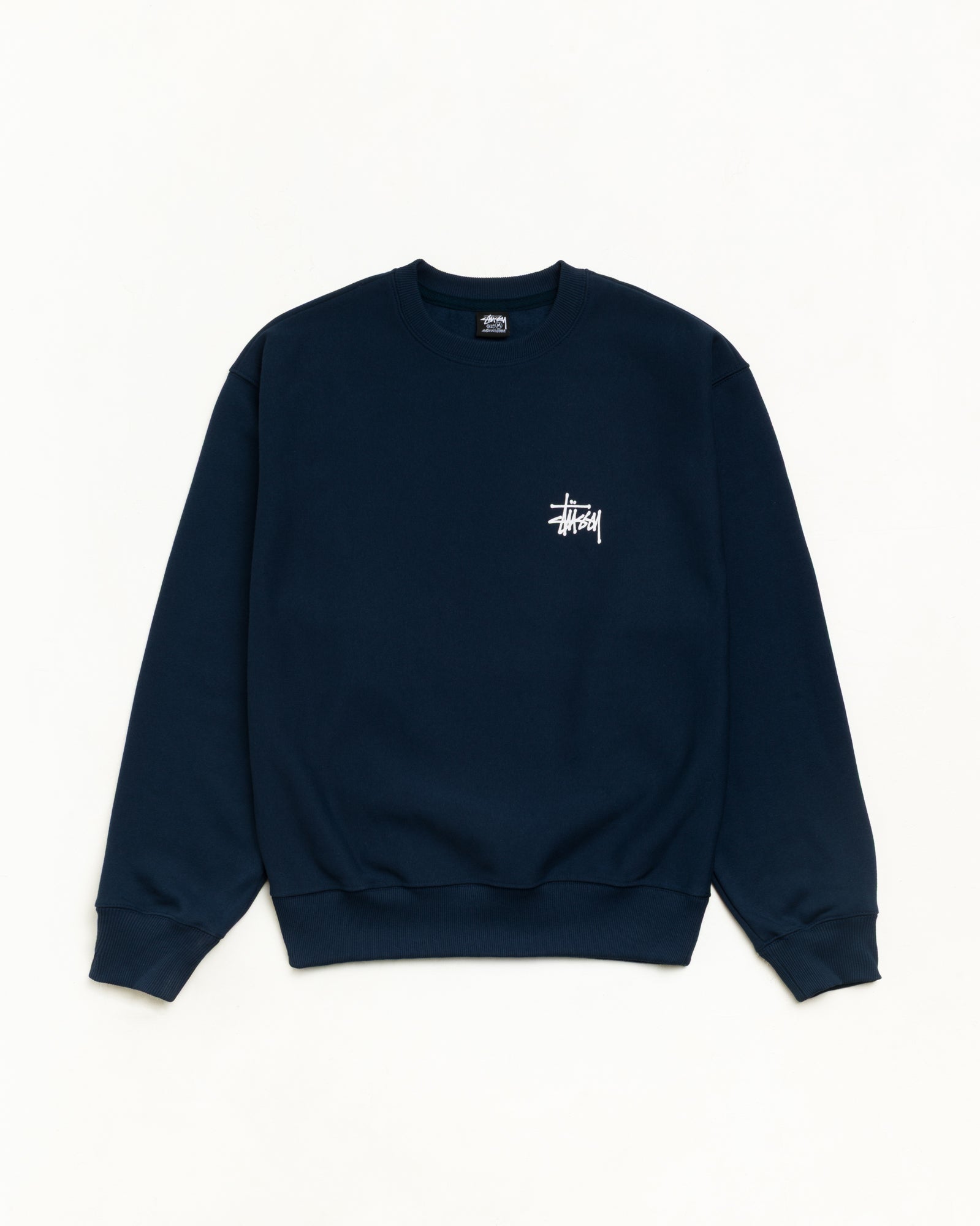 Basic Stüssy Crew unisex fleece sweatshirt in navy | product-card-slider