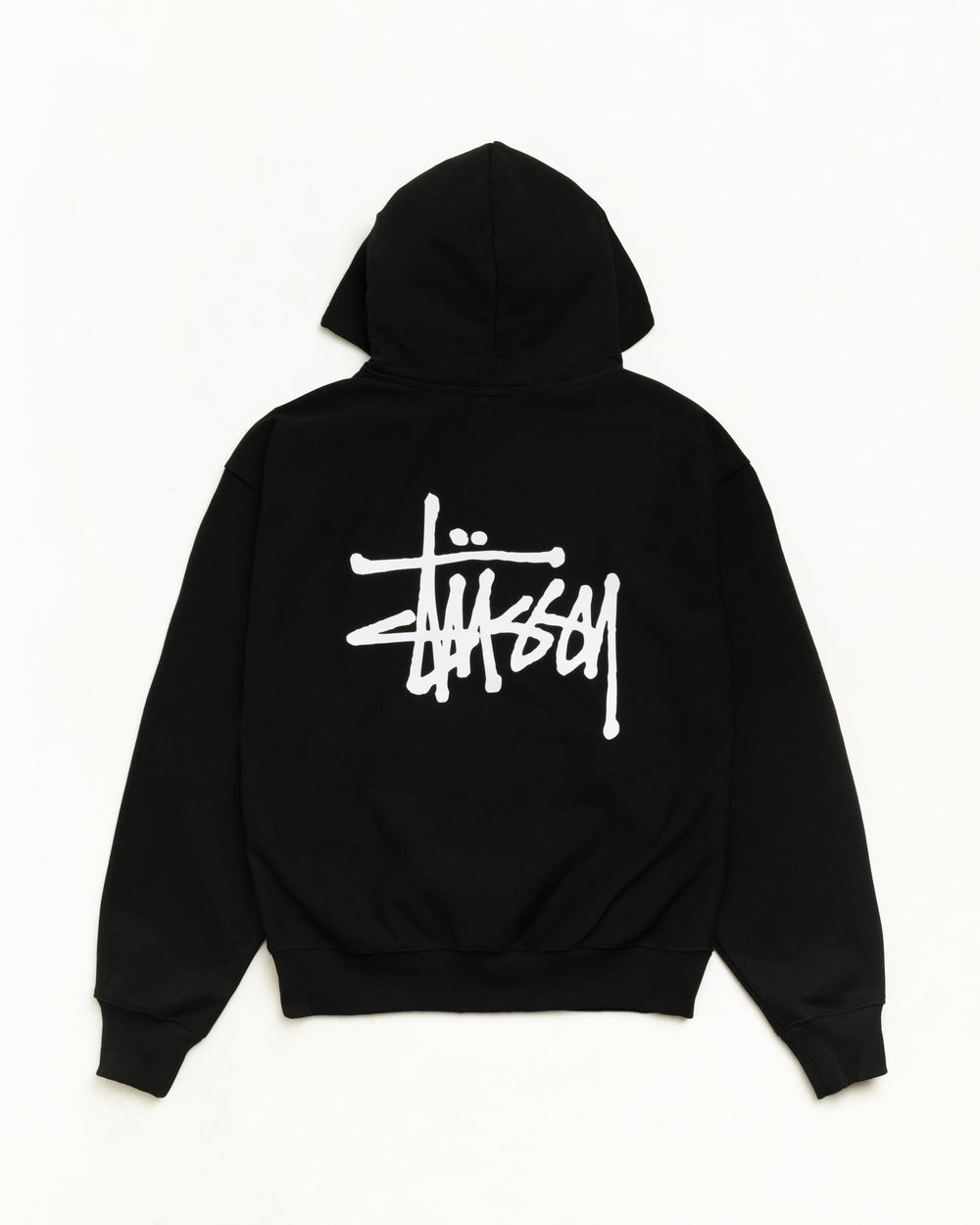 Basic Stüssy Hoodie in Black | hero:main:collection:new-arrivals,shirts,tops-shirts,all,tees,outerwear,denim,crew-sweats,knits,accessories,sunglasses,hoodies,sweats,mens-hoodies-sweatshirts,shorts,pants,bottoms,basic-stussy-sweats,basic-stussy-tees, | product-card-slider